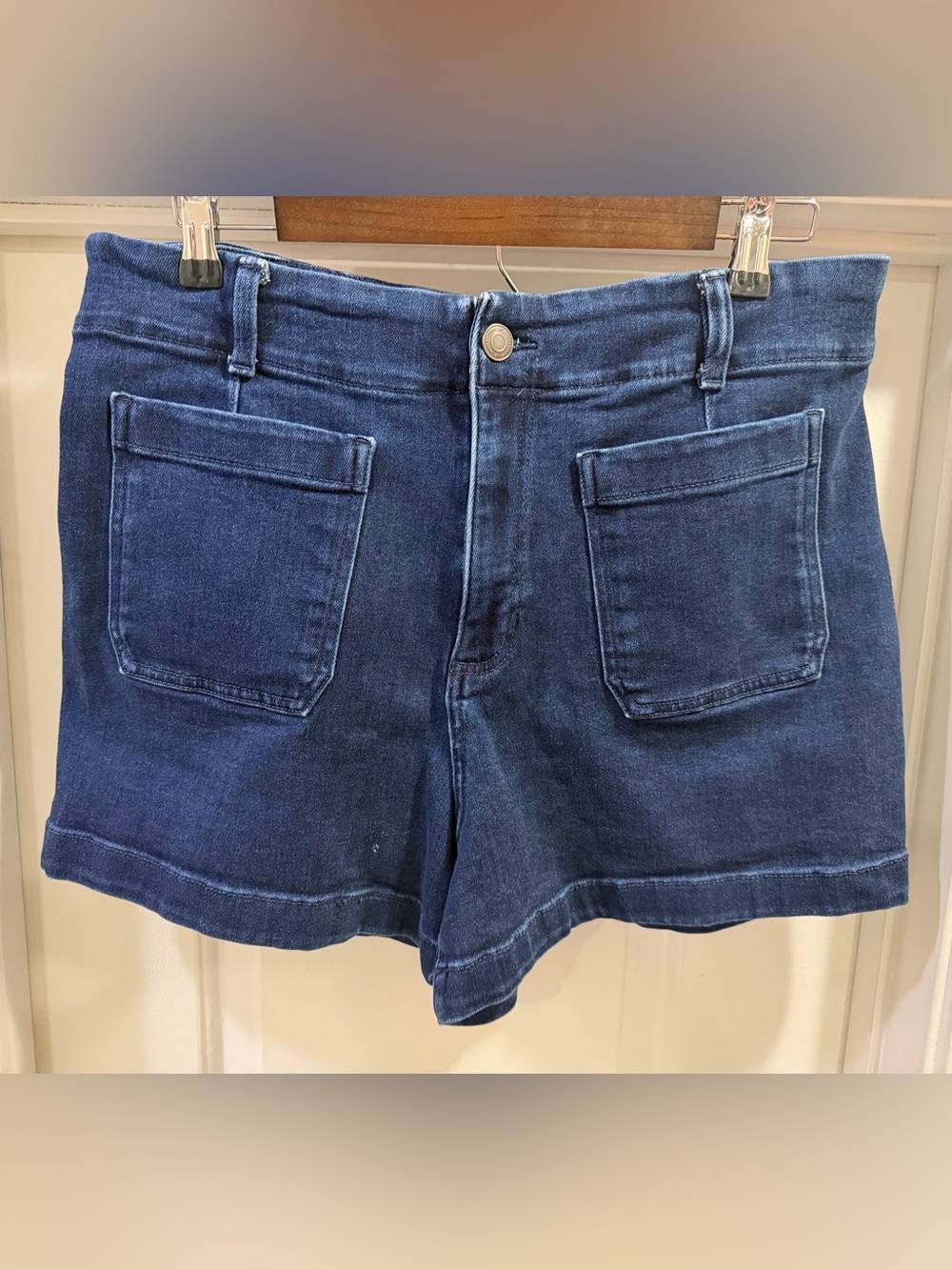 LC Lauren Conrad Dark Blue Super High-Rise Denim Shorts Size 16